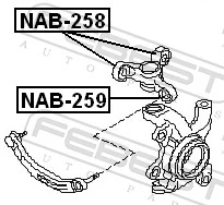 Mounting, control/trailing arm NAB-258