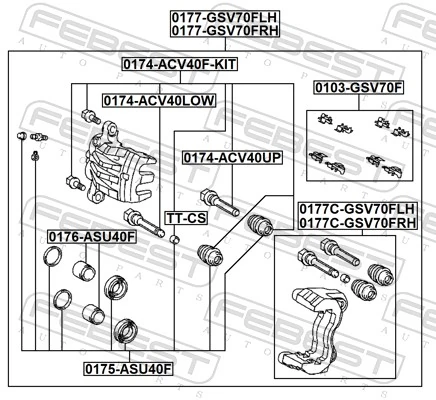 Brake Caliper Bracket Set 0177C-GSV70FRH