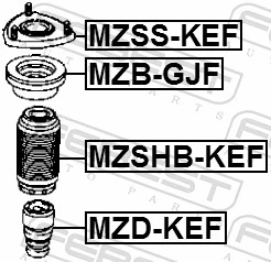 Rolling Bearing, suspension strut support mount MZB-GJF