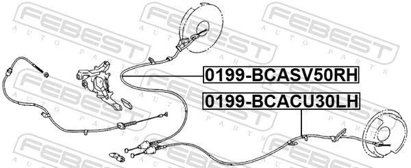 FEBEST 0199-BCACU30LH Cable Pull, parking brake
