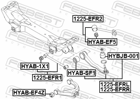 Control/Trailing Arm, wheel suspension 1225-EFRR