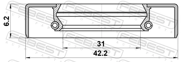 FEBEST 95GDY-32420606C Shaft Seal, drive shaft