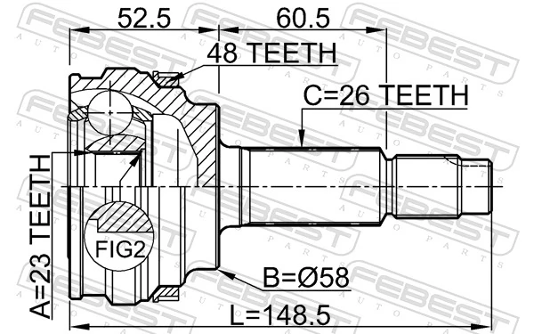 Joint Kit, drive shaft 0110-077A48