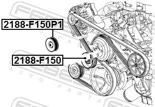 Deflection/Guide Pulley, V-ribbed belt 2188-F150P1