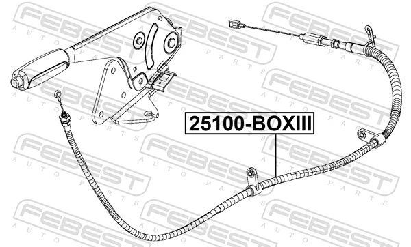 Cable Pull, parking brake 25100-BOXIII