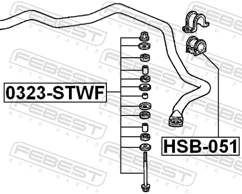 FEBEST 0323-STWF Link/Coupling Rod, stabiliser bar