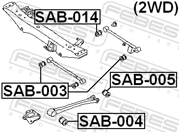 Mounting, control/trailing arm SAB-014