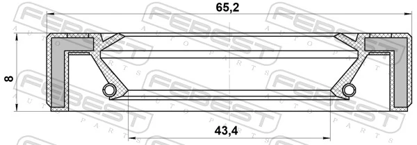FEBEST 95GAY-45650808L Shaft Seal, manual transmission