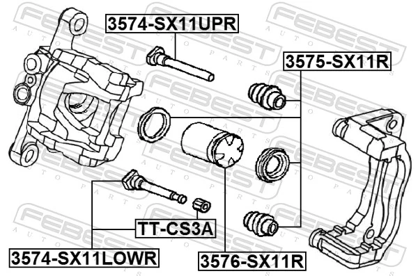 Guide Bolt, brake caliper 3574-SX11UPR