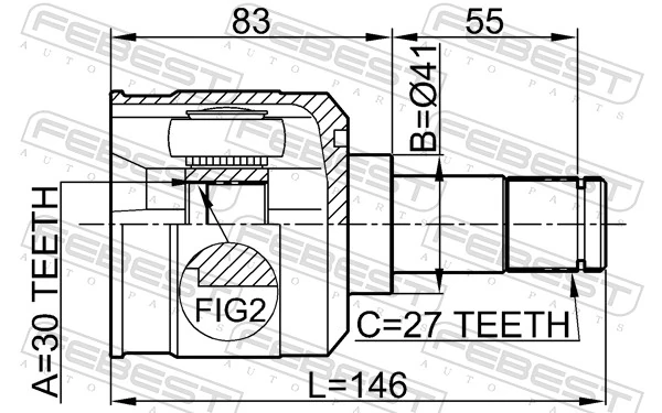 FEBEST 0411-EAUSA Joint Kit, drive shaft