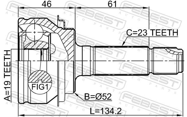 Joint Kit, drive shaft 0310-RWR
