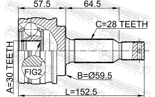 FEBEST 0410-CY2 Joint Kit, drive shaft
