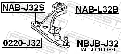 Mounting, control/trailing arm NAB-L32B