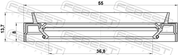 FEBEST 95JES-38550814X Shaft Seal, drive shaft