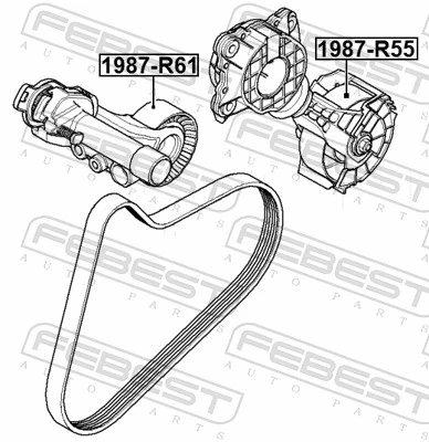 Tensioner Pulley, V-ribbed belt 1987-R61