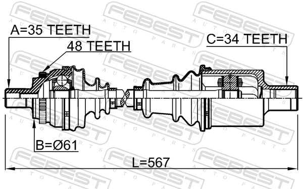 Drive Shaft 1614-210LH