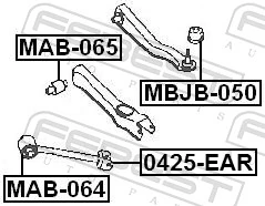 Mounting, control/trailing arm MAB-064