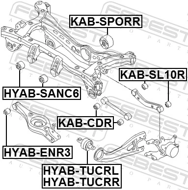 Mounting, control/trailing arm HYAB-TUCRL