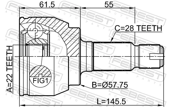 Joint Kit, drive shaft 2910-FLIIR