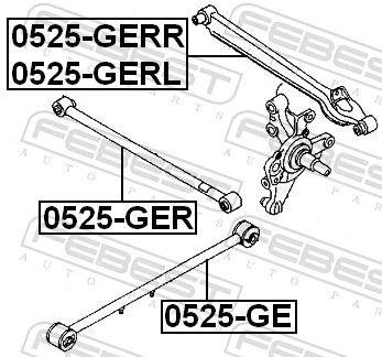 FEBEST 0525-GE Control/Trailing Arm, wheel suspension