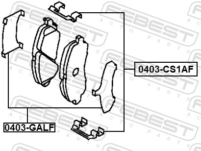 Accessory Kit, disc brake pad 0403-CS1AF