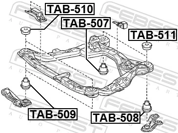 FEBEST TAB-511 Mounting, support frame/subframe