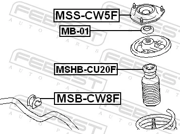 Suspension Strut Support Mount MSS-CW5F