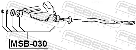 FEBEST MSB-030 Mounting, control/trailing arm