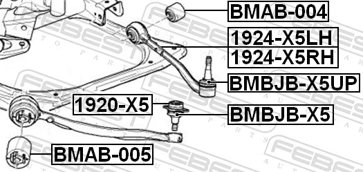 Mounting, control/trailing arm BMAB-005