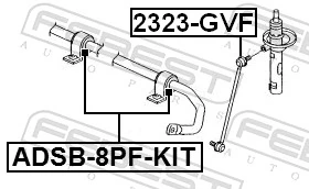 FEBEST ADSB-8PF-KIT Repair Kit, stabiliser bush
