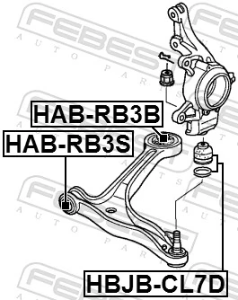 Mounting, control/trailing arm HAB-RB3B
