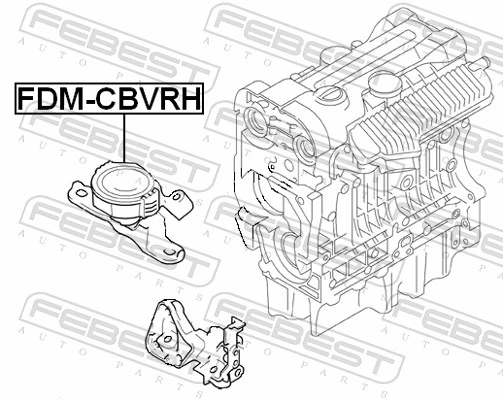 Mounting, engine FDM-CBVRH