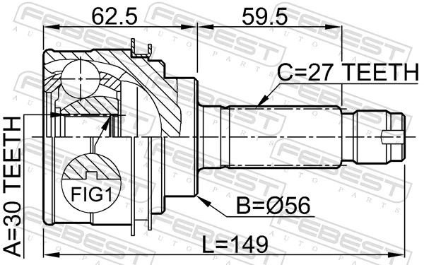 FEBEST 0810-026 Joint Kit, drive shaft