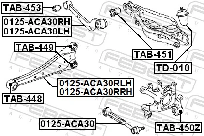 Control/Trailing Arm, wheel suspension 0125-ACA30RLH