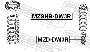 Protective Cap/Bellow, shock absorber MZSHB-DW3R