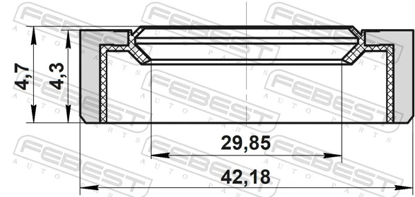 FEBEST 95BCY-30420405X Shaft Seal, drive shaft