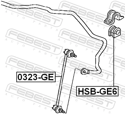 FEBEST HSB-GE6 Mounting, stabiliser bar