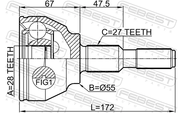 Joint Kit, drive shaft 2110-CNG