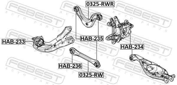 Control/Trailing Arm, wheel suspension 0325-RW