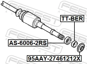 FEBEST 95AAY-27461212X Shaft Seal, drive shaft