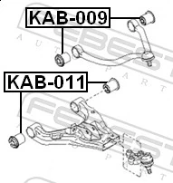 Mounting, control/trailing arm KAB-011