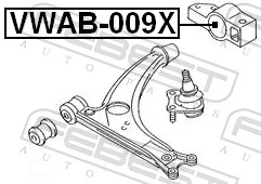 Mounting, control/trailing arm VWAB-009X