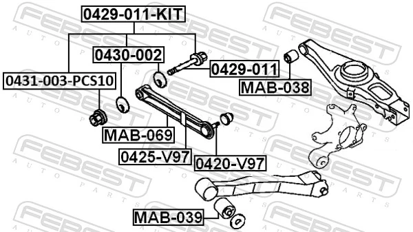 FEBEST 0429-011 Camber Correction Screw