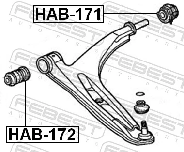 Mounting, control/trailing arm HAB-171