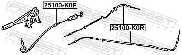 FEBEST 25100-K0F Cable Pull, parking brake