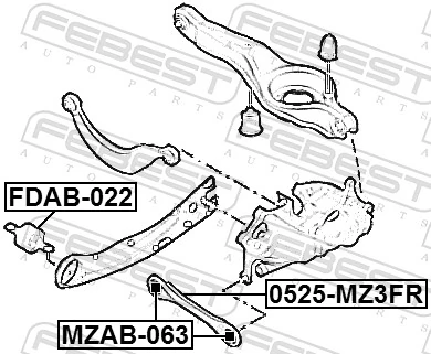 Mounting, control/trailing arm FDAB-022