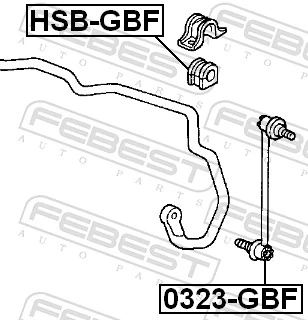 Mounting, stabiliser bar HSB-GBF