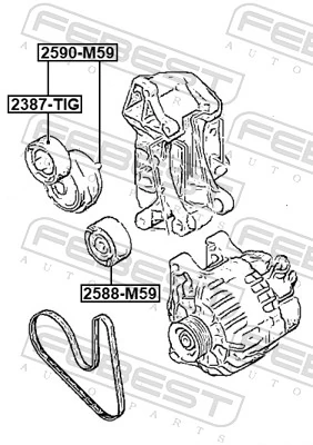 Belt Tensioner, V-ribbed belt 2590-M59