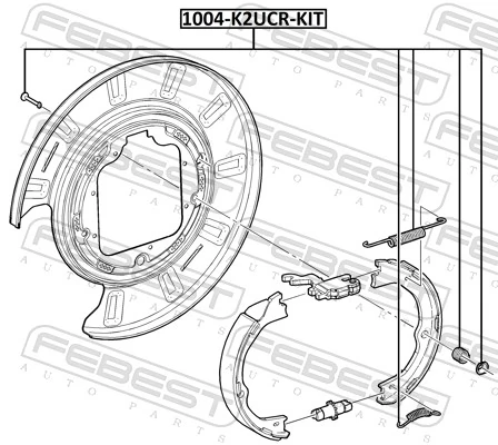 FEBEST 1004-K2UCR-KIT Accessory Kit, parking brake shoes
