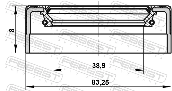 FEBEST 95NEY-42830808C Shaft Seal, automatic transmission